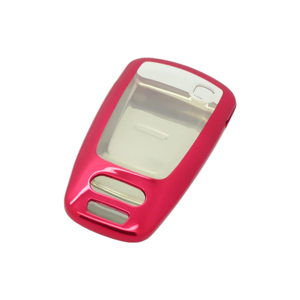 BROVACS Soft TPU Case Shell Cover Protector Holder Compatible with AUDI A4 A5 A4L S4 S5 Q5L Q7 TT Smart Remote Key Fob 3 4 Button SV9851 Red