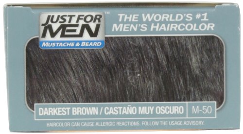 Just For Men Mustache and Beard Brush-In Color Gel, Darkest Brown (Pack of 3)