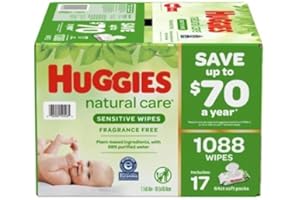 Huggies Natural Care Sensitive Baby Wipe Refill, Fragrance Free (1,088 Count)