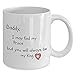 Perfect Christmas Gift - Novelty Coffee Mug Daddy: A Son's First Hero, A Daughter's First Love - Best Father's Day Gifts Porcelain Cup, White 11 OZ