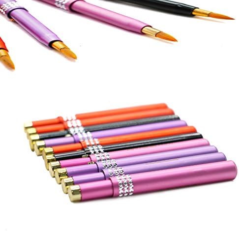 Rocinha 10pcs Makeup Cosmetic Capped Retractable Lip Lipstick Eyeliner Brushes Make Up Gift