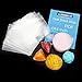 COQOFA POF Small Heat Shrink Wrap Bags 4x4 inch 200 pcs 100 Gauge Clear Non Toxic Soft for Soaps Cookies Crafts DIY Homemade Gifts