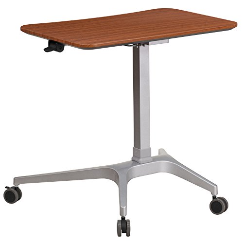 Flash Furniture Mobile Sit-Down/Stand-Up Mahogany Computer Desk with
28.25" Top