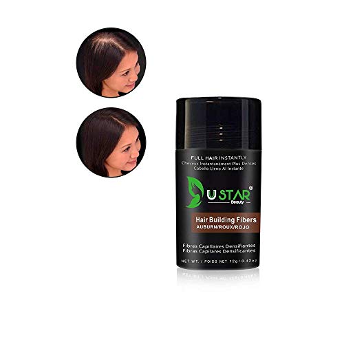 Ustar Hair building Fibers Hair Loss Concealer for Thinning Hair Auburn 0.42oz 12g