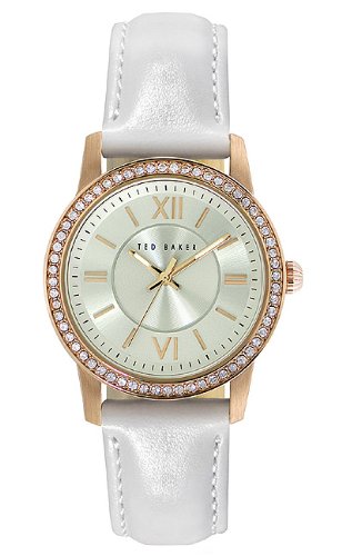 Ted Baker Women's TE2113 Smart Casual Three-Hand White Leather Watch
