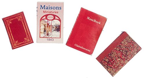 Dollhouse Miniature 1:12 Scale 4 Pc Vintage Books with Pages SET #G8337