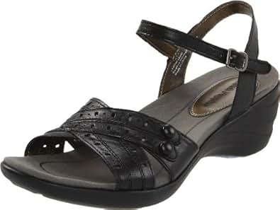 Amazon.com | Hush Puppies Women's Vevay Ankle-Strap Sandal, Black, 9 W US | Heeled Sandals