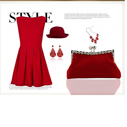 Kingluck Velvet With Rhinestone Wedding/Special Occasion Clutches/Evening Handbags(More Colors) (red) ... (red)