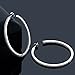 Gem Stone King 925 Sterling Silver Inside Out Hoop Earrings Pave Round White Cubic Zirconia CZ Jewelry Gift Birthday Valentine’s Day For Women Mom Wife Her (1.50 Cttw, 2.00 Inch = 52MM)