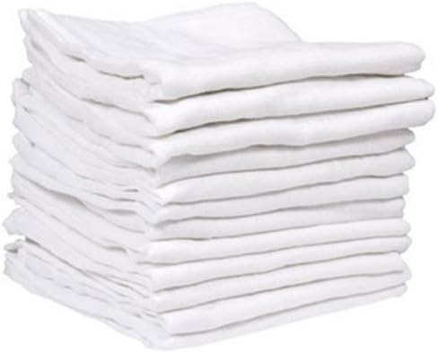 MuslinZ White Baby Muslin Cloths 70x70cm 18 Count 100% Cotton