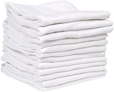 MuslinZ White Baby Muslin Cloths 70x70cm 18 Count 100% Cotton
