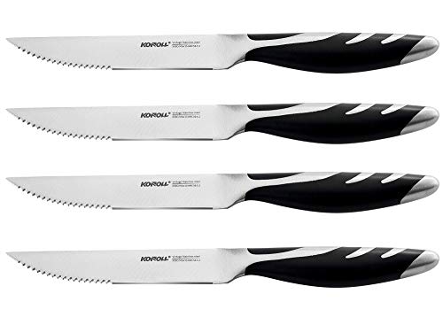 KONOLL-Steak-Knives-Set-of-4-Steaks-Knife-Serrated-Blade-German-High-Carbon-Steel-Full-Tang-Handle-Half-serrated