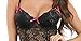 Dreamgirl Women's Sensual Desire Stretch Lace Garter Slip and Thong Set, Black, Large