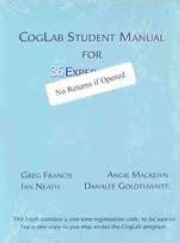 CogLab Student Manual for 36 Experiments (with PinCode for Online Access)