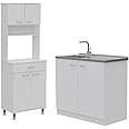 Home Square 2-Piece Set with Utility Sink with Cabinet and High Pantry Cabinet