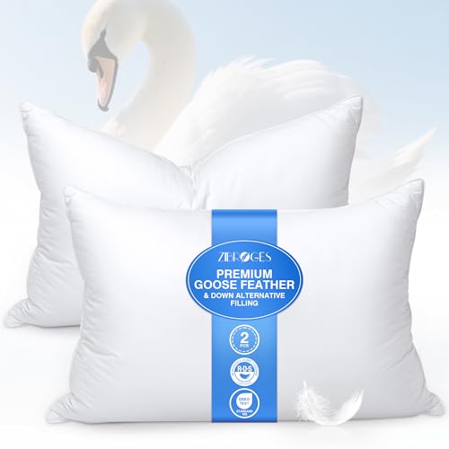 zibroges Goose Feather Down Pillows
