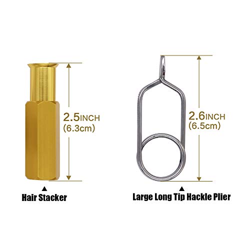 XFISHMAN Fly Tying Tool Kit 12 in 1 with Bobbin Finisher Scissors Hackle Hair Stacker Fly