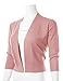 MAYSIX APPAREL 3/4 Sleeve Solid Open Bolero Cropped Cardigan for Women Dustypink M