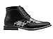 Titan04 Men's Spectator Tweed Plaid Two Tone Chukka Ankle Wingtips Oxfords Dress Boots Perforated Lace Up Dress Shoes (10 D(M) US, BLACK)