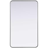 Elegant Decor Contour Metal Rectangle Mirror 24X40 Silver