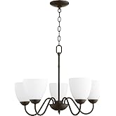 Quorum 6041-5-86 Transitional Five Light Chandelier in Bronze/Dark Finish,