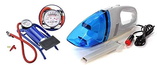 SsTech Power Vacuum Cleaner (Free Foot Pump) for Car Multipurpose Vacuum Cleaner Powerful Portable and High Power 12V Wet and Dry Multipurpose use