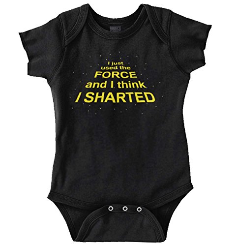 Force Sharted Funny Sci-Fi Nerd Gag Retro T Romper Bodysuit