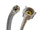 Fluidmaster B1T09 Toilet Connector, Braided Stainless Steel - 3/8 Female Compression Thread x 7/8 Female Ballcock Thread, 9-Inch Length