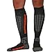 Pure Athlete Ski Socks Warm Merino Wool - Best Lightweight Thin Ski Snowboard Sock Women Men (1 Pair - Orange/Black, Small-Medium)