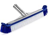 Greenco Pool Brush Heavy Duty Aluminum Back Extra Wide 20" with EZ Clip and Strong Bristles for Cleaning Pool Floor & Wall