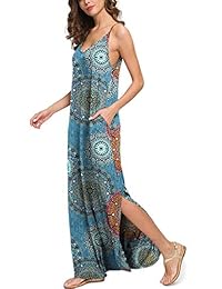 Vestido de verano para dama, informal, suelto, con bolsillo, estampado liso
