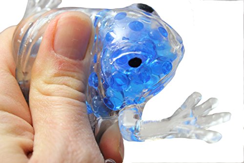 Small Cute Frog Water Bead Filled Squeeze Stress Ball - Squishy Toy - Sensory Fidget (Teal) - Thumbnail 7