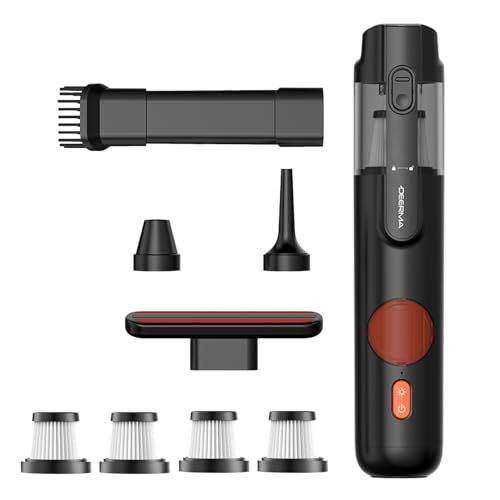 Deerma XC01 Portable Handheld Vacuum Cleaner, 7500Pa Powerful Suction Cordless Mini Vacuum, 6-in-1 Multifunctional for Car & Home, Type-C Fast Charge, with Green Light Dust Detection