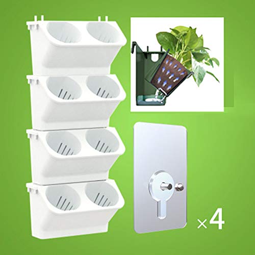 Vertical Garden Planter 16 Total Pockets in This Set Wall Hanging Planter Bags Flower Growing Container for Balcony Patio Courtyard and Backyard,White