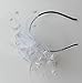 Coolwife Womens Fascinator Veil Flower Cocktail Tea Party Headwear (White)