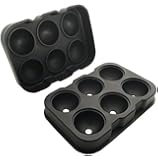Flexible Silicone Ice Ball Whiskey Tray Mold Maker 6 Cool Spheres