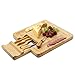 Kagura Bamboo Cheese Board Cracker Serving Cutlery charcuterie Set with Slide-Out Drawer Plate Knives kit - Large