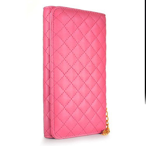 Galaxy S6 Edge+ Plus Wallet Case, CoverON [ClutchCase Series] Phone Cover Purse + LCD + Mirror Handbag Carrying Case For Samsung Galaxy S6 Edge+ Plus - Hot Pink - Thumbnail 2