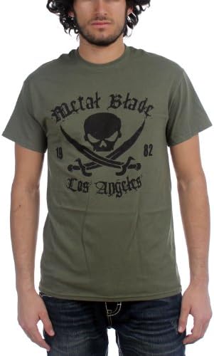 Metal Blade Records - Mens Pirate logo Military Green T-Shirt in Military Green