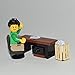 Interior Bricks Lego Furniture: Custom Office Desk Set with Desk & Chair + Waste Basket