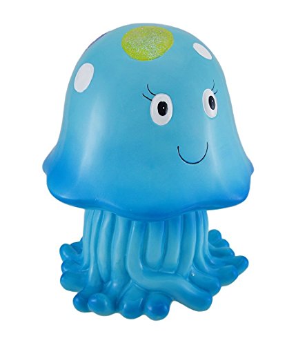 Joyful Blue Jellyfish Whimsical Childrens Coin Bank 6 in.