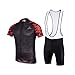 MYNEKO Mens Short Sleeve Cycling Jersey 3D Padded Bib Short Set Quick-Dry Polyester