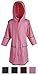 Kid's Rain Jacket: Big Girl's Kids Waterproof Full Length Long Hooded Raincoat Jacket For Children - Pink (Large)