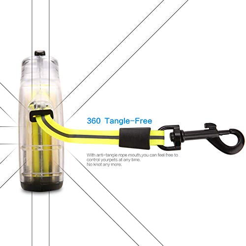 WEILIGU Retractable Dog Leash，Reflective Safety and Strong Anti-Fracture 12ft TPU Scratch Resistant Plastic Wrapped Braided Rope，One-Handed Brake, Pause, Lock - Thumbnail 5