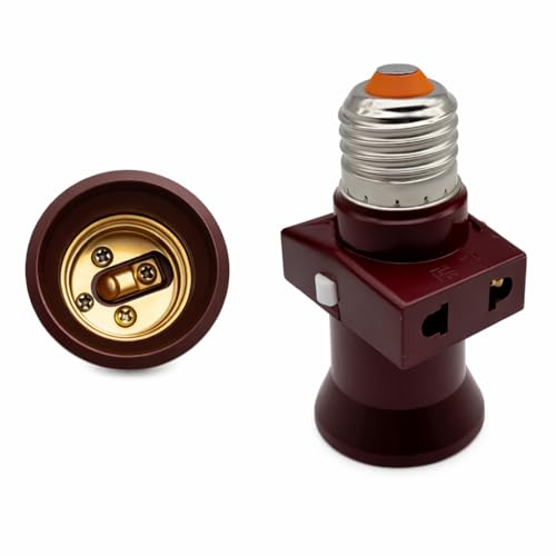 Lampenfassung, Kunststoff, MarketKingStore Fassung mit Schraubverschluss E27 mit Schalter 6 A [Energieklasse A]