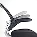 Modway Edge Mesh Back and Mesh Seat Office Chair In Black With Flip-Up Arms in Black