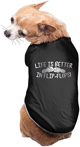 Black Life Is Better In Flip Flop Platinum Style Pet Dog T-shirt Coat
