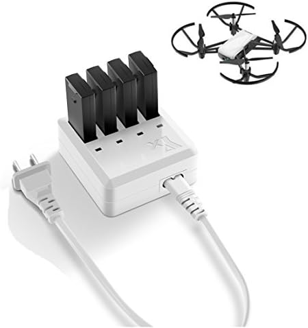 4 in 1 TELLO Parallel Charging Multi Battery Charger, Fast Quad Charger Hub for TELLO Drone