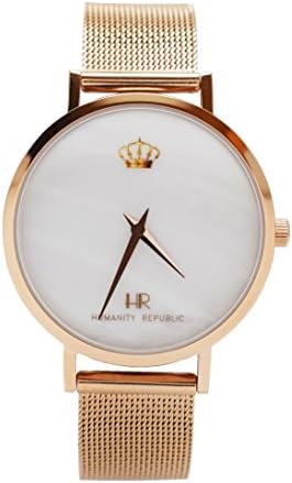 Lifestyle Quartz Crown Watch - Round Rose Gold Case and Metallic Band