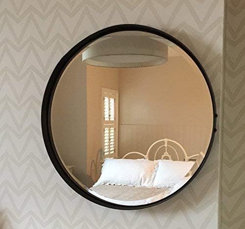 Steel Magnolias Round bevelled glass mirror 55cm diameter Aged Rust colour
